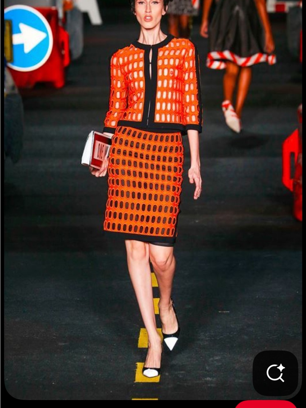 NWT Moschino Couture Orange and Black Patterned Pencil Skirt - Picture 8 of 8
